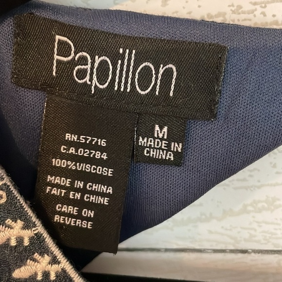 Papillon Women's Embroidered boho gauzy lined open back baggy dress size M‎ - Picture 5 of 8